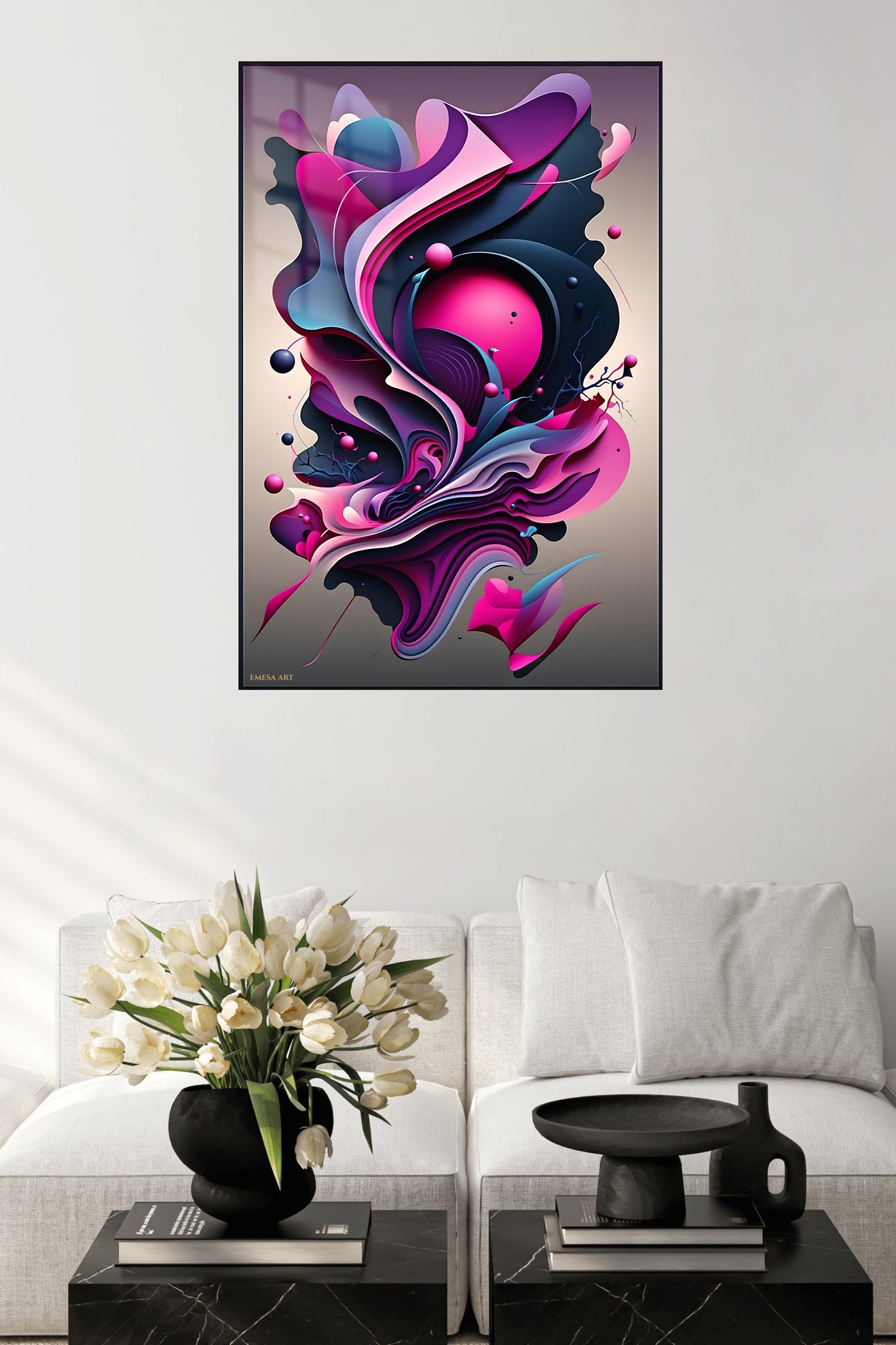 Neon Organic Shapes wall art