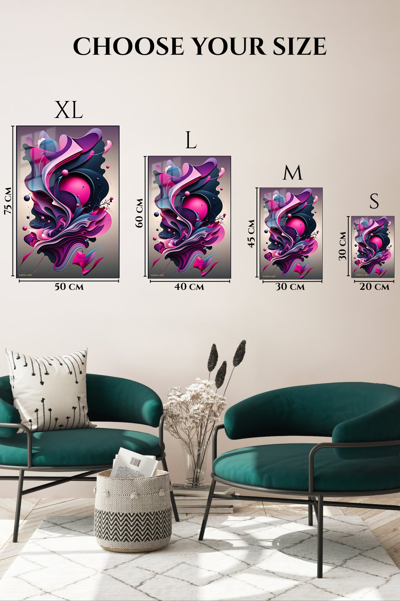 Neon Organic Shapes wall art