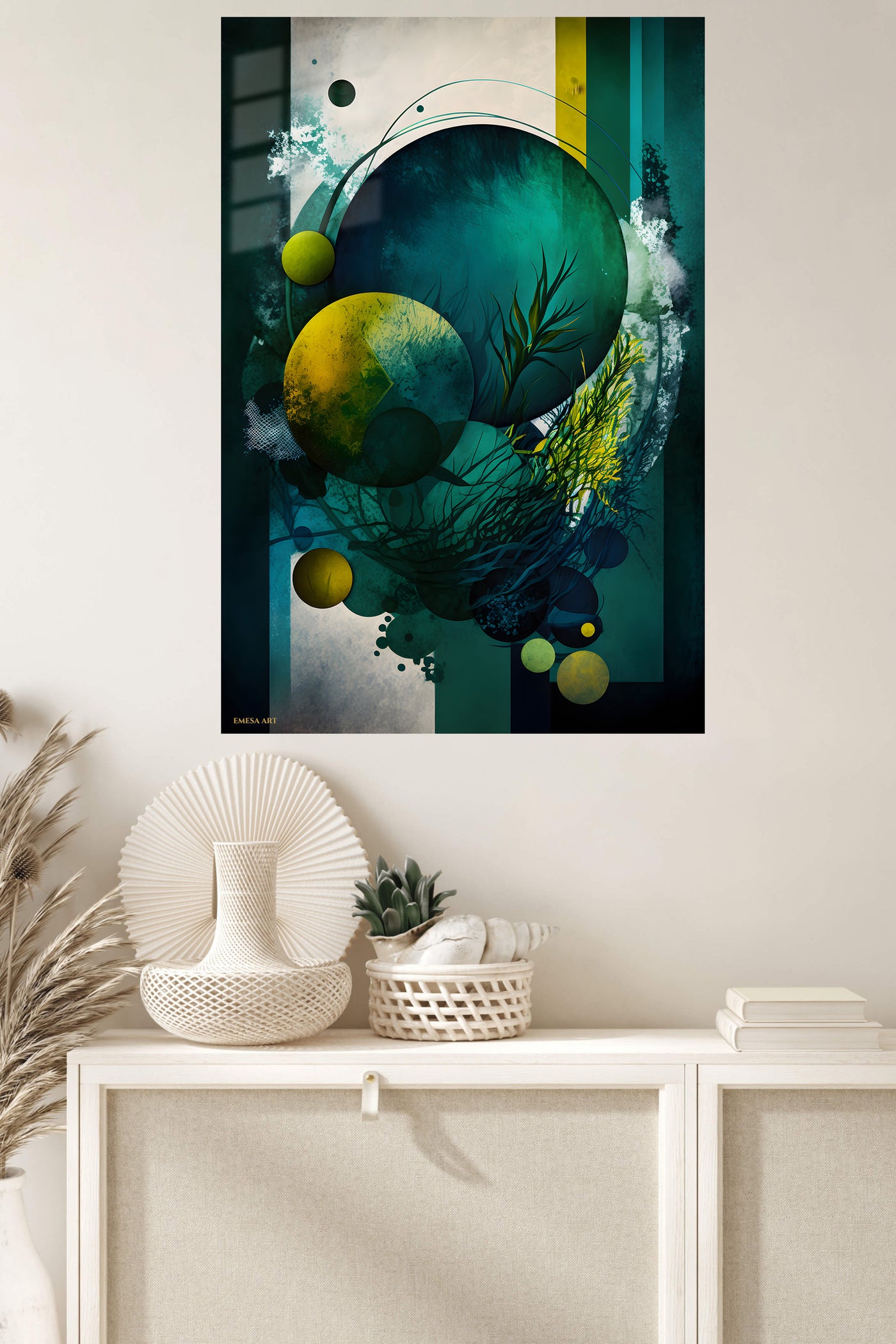 Soft Neutral Layered Waves wall art