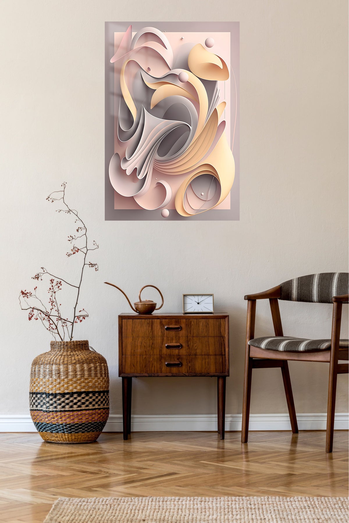 Retro Black Gold Geometric wall art