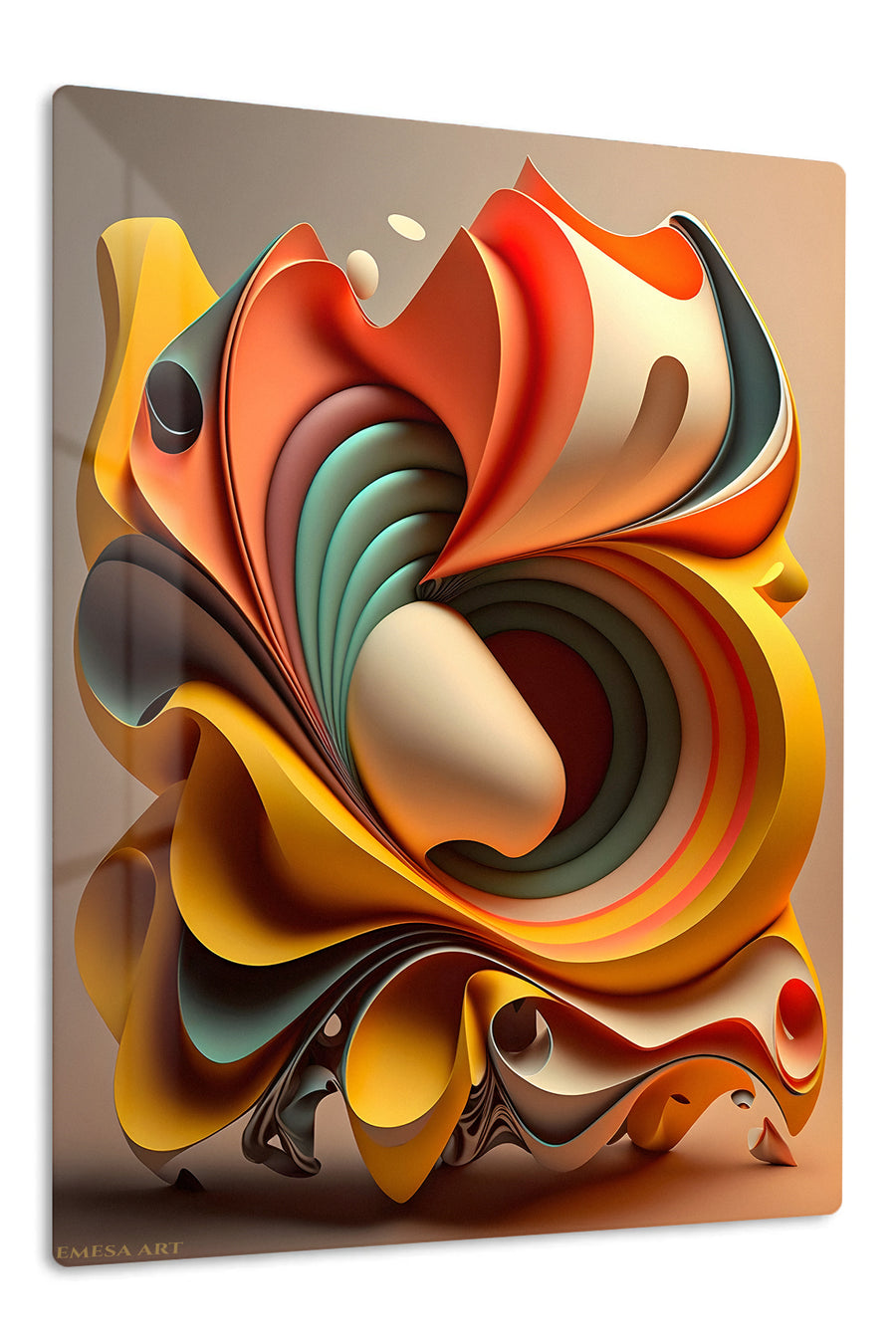 Orange Black Brushstroke wall art