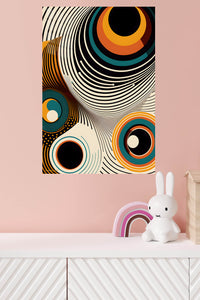 Teal Orange Liquid Frame wall art