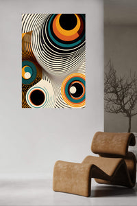 Teal Orange Liquid Frame wall art