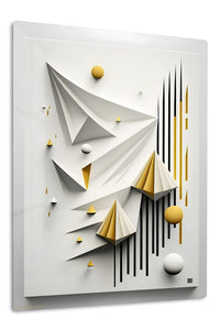 Teal Velocity Ribbons premium metal wall art – front view