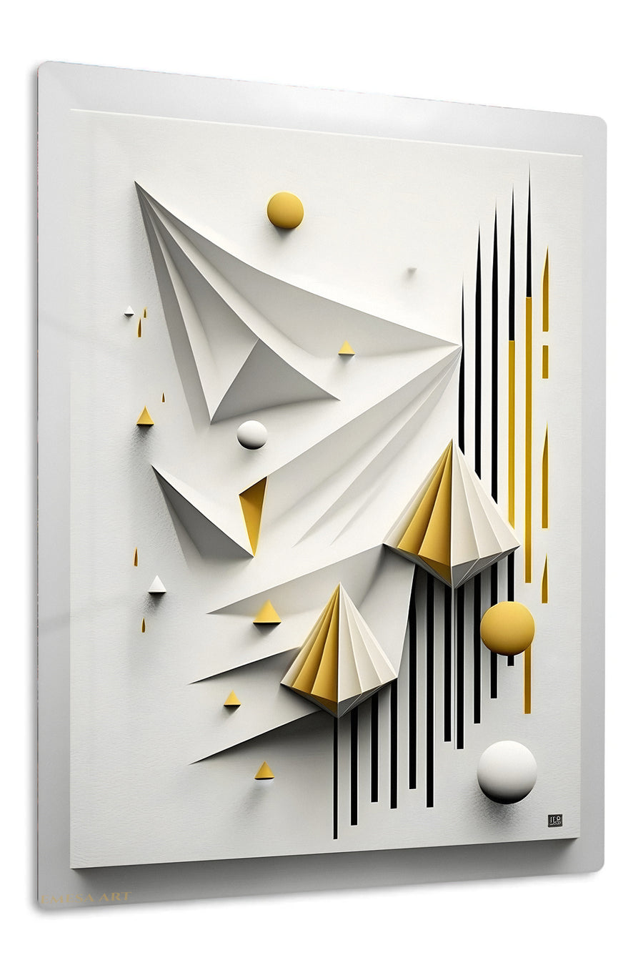 Teal Velocity Ribbons premium metal wall art – front view
