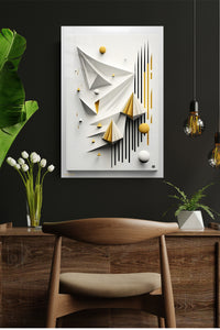 Teal Velocity Ribbons metal wall art displayed in a modern interior