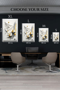 EMESA metal wall art size comparison guide for Teal Velocity Ribbons