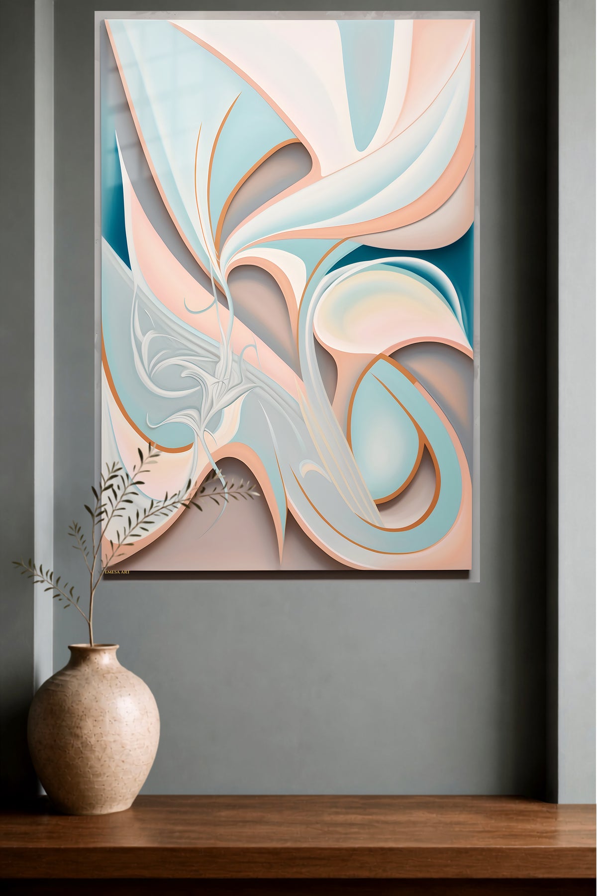 Orange Green Dimensional wall art