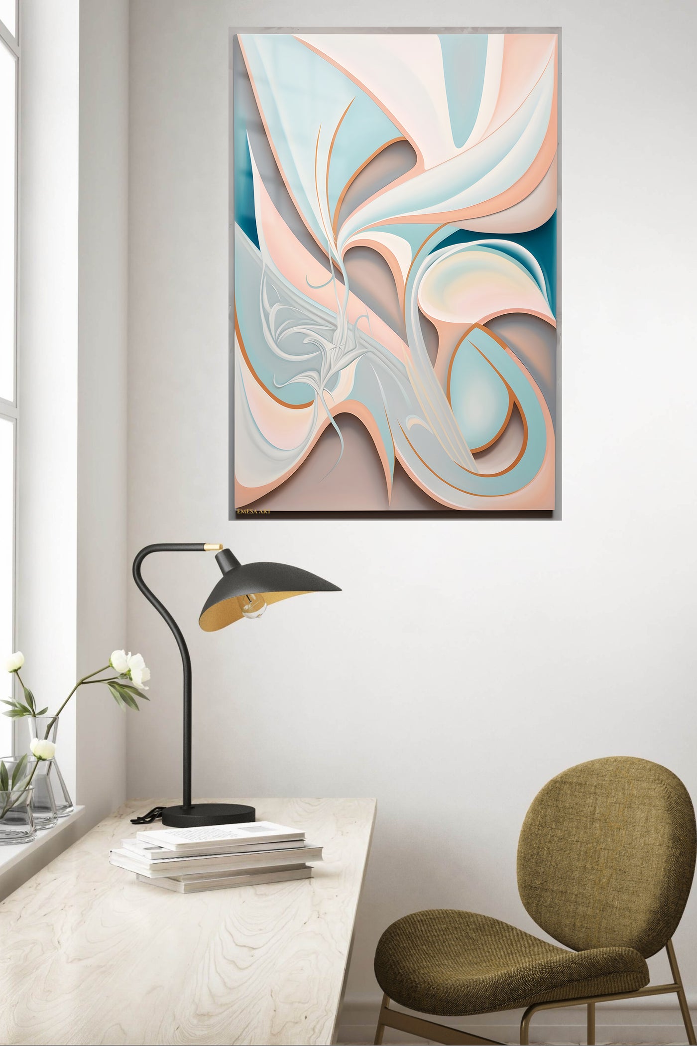 Orange Green Dimensional wall art