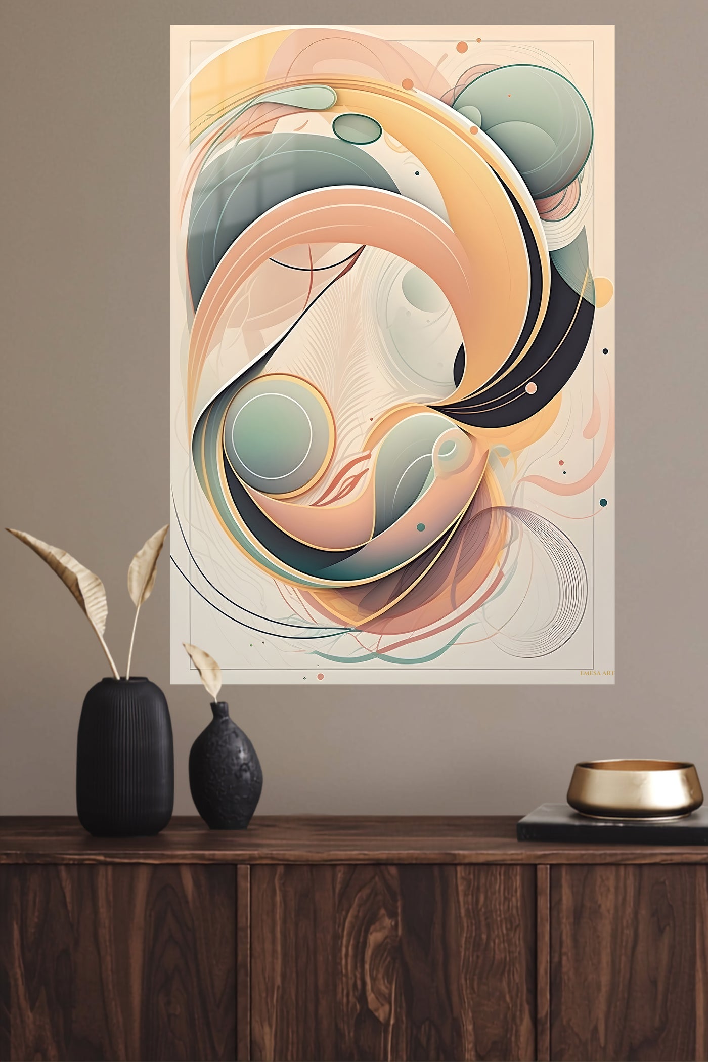 Golden Sculptural Duo wall art