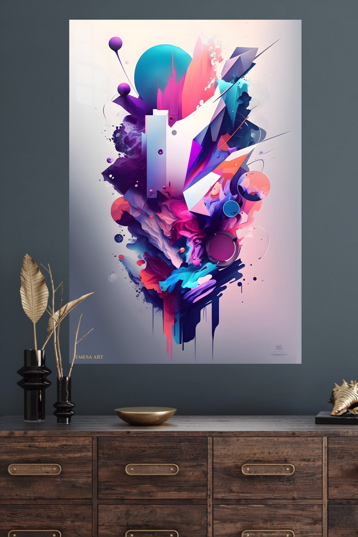 Purple Pink Abstract Bloom wall art