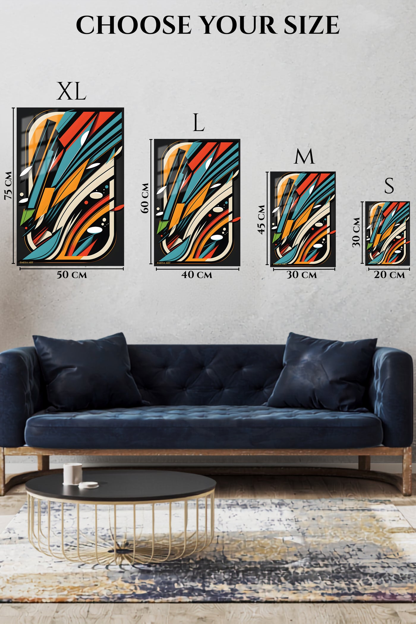 Black Gold Brushstroke wall art