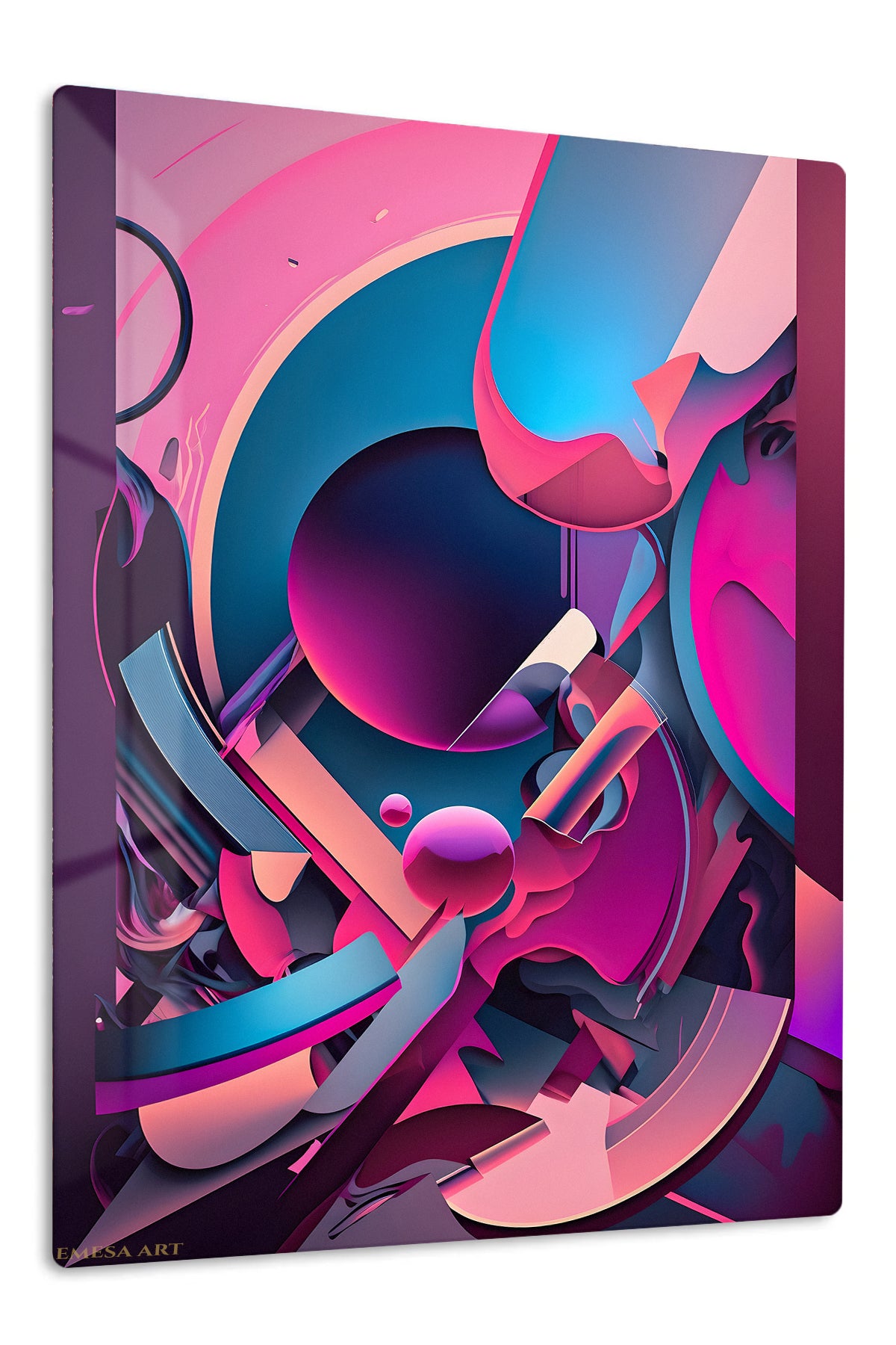 Verdant Orbit Composition premium metal wall art – front view