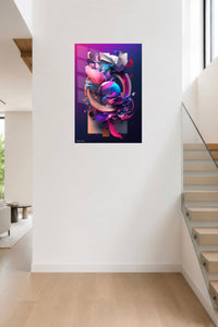 Peach Gold Minimal Flow wall art