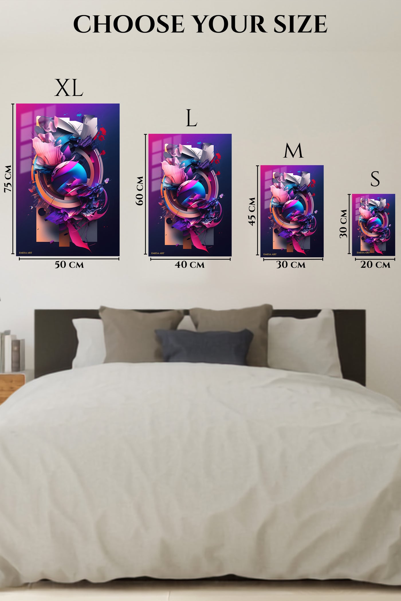 Peach Gold Minimal Flow wall art