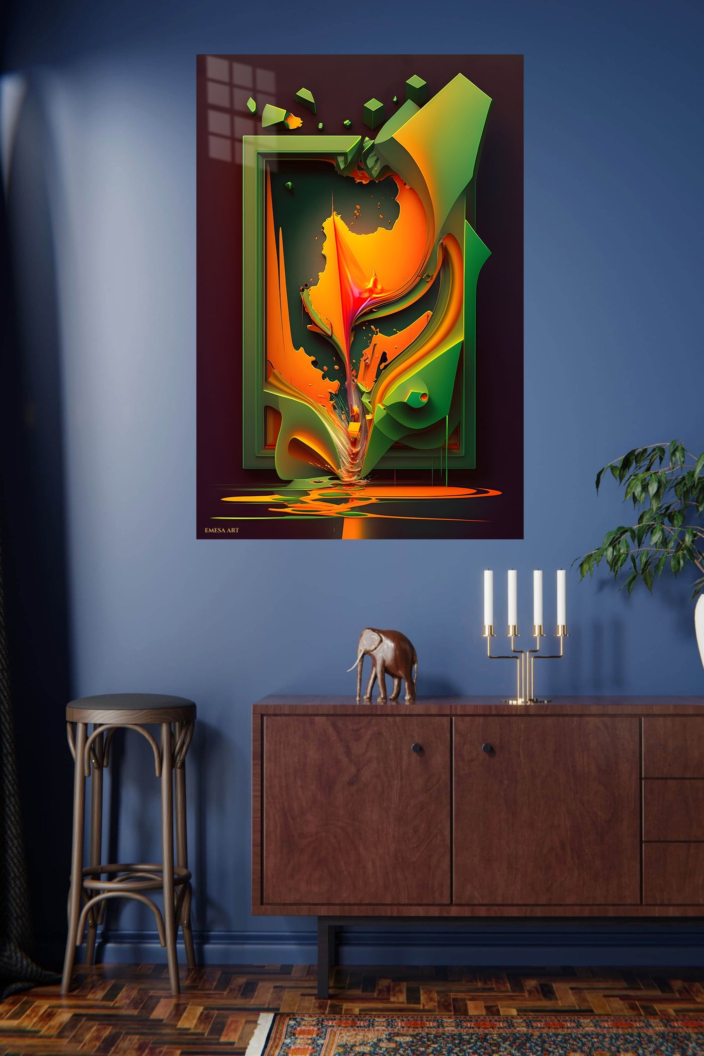 Color Burst Brushstroke wall art