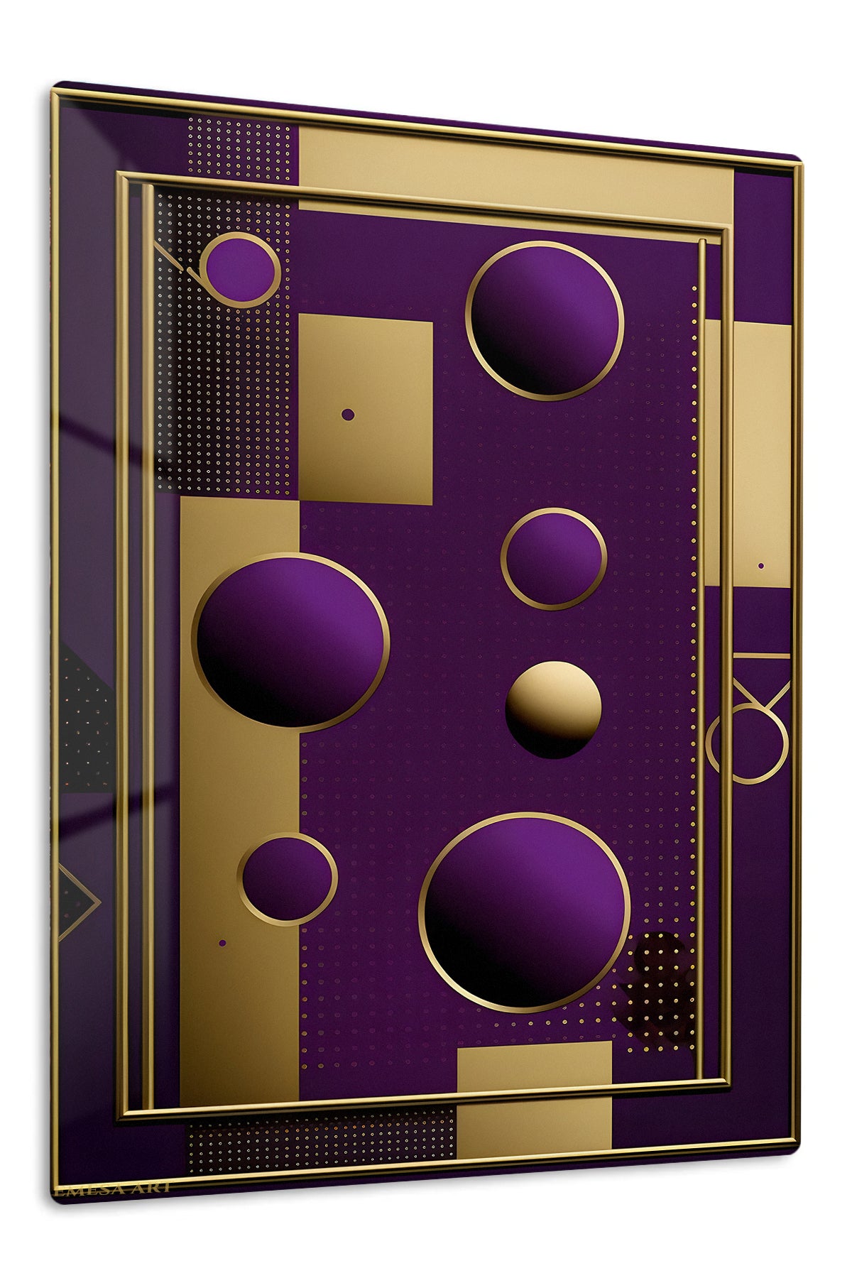 Fractured Teal Frame premium metal wall art – front view