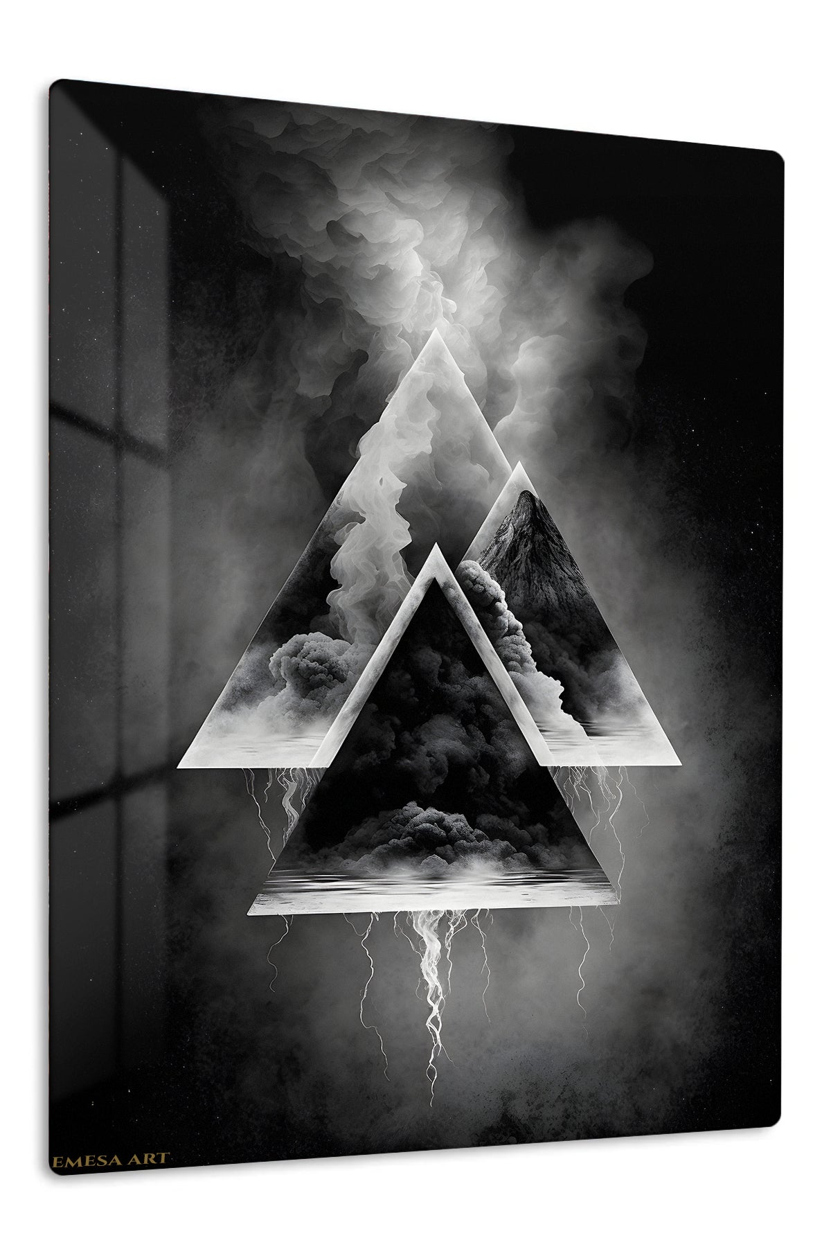 Layered Orbital Geometry premium metal wall art – front view