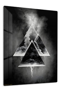 Layered Orbital Geometry premium metal wall art – front view