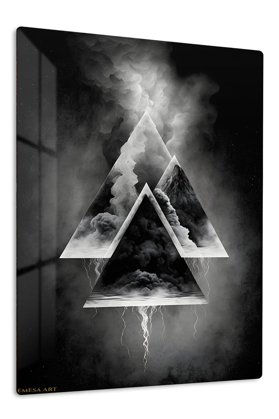 Layered Orbital Geometry premium metal wall art – front view