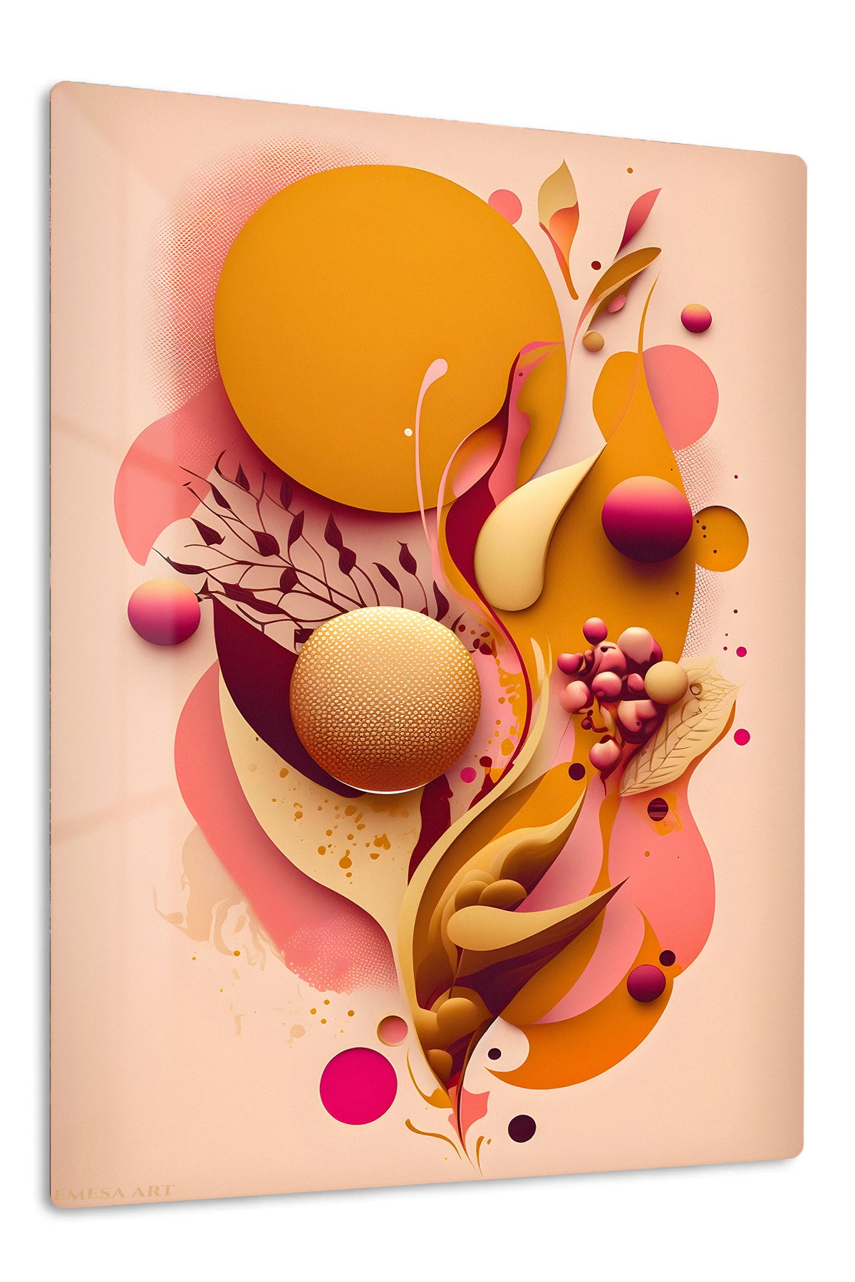 Teal and Rust Geometric Ascent premium metal wall art – front view