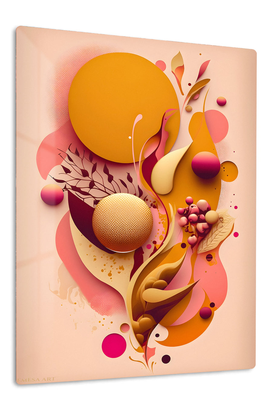 Teal and Rust Geometric Ascent premium metal wall art – front view