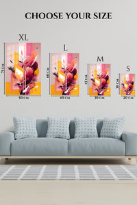 EMESA metal wall art size comparison guide for Teal and Gold Vertical Rhythm