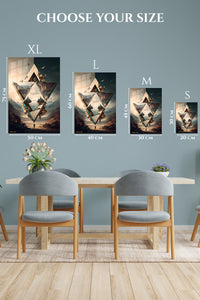 EMESA metal wall art size comparison guide for Electric Magenta Motion