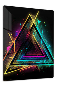 Interlocking Color Rings premium metal wall art – front view