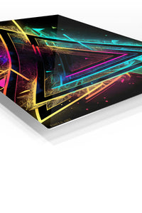 Interlocking Color Rings premium metal wall art – angled view