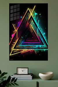 Interlocking Color Rings metal wall art displayed in a modern interior