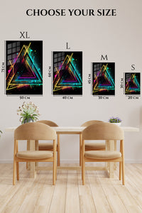 EMESA metal wall art size comparison guide for Interlocking Color Rings
