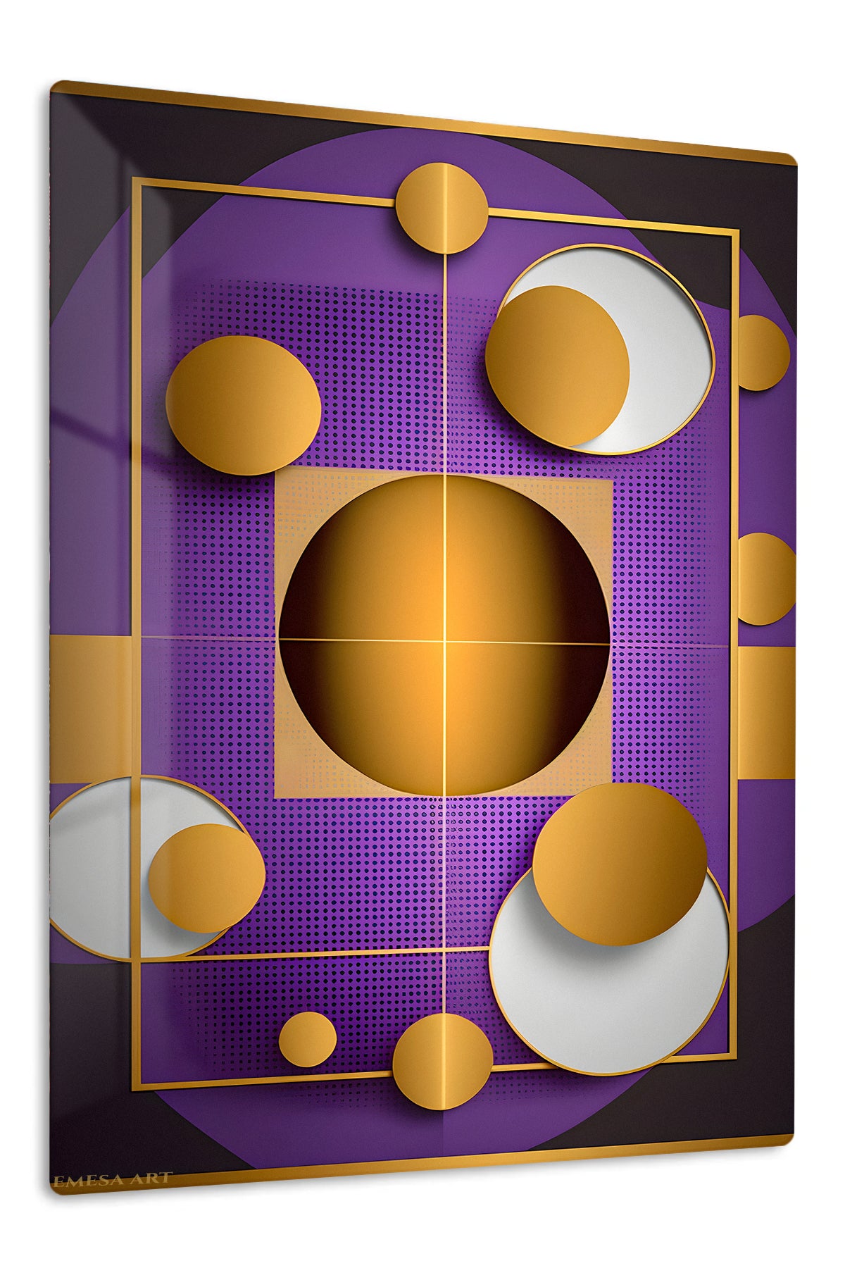 Fragmented Teal Portrait premium metal wall art – front view