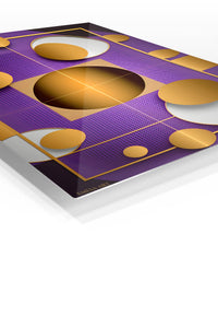 Fragmented Teal Portrait premium metal wall art – angled view