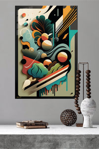 Vintage Triangle Mosaic metal wall art displayed in a modern interior