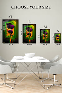 EMESA metal wall art size comparison guide for Floating Cubes and Color Arrows