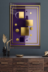 Neon Orbital Flow metal wall art displayed in a modern interior