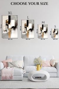 EMESA metal wall art size comparison guide for Amber Pines Below Geometric Peaks