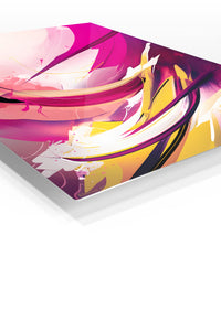 Luminous Geometric Mosaic premium metal wall art – angled view