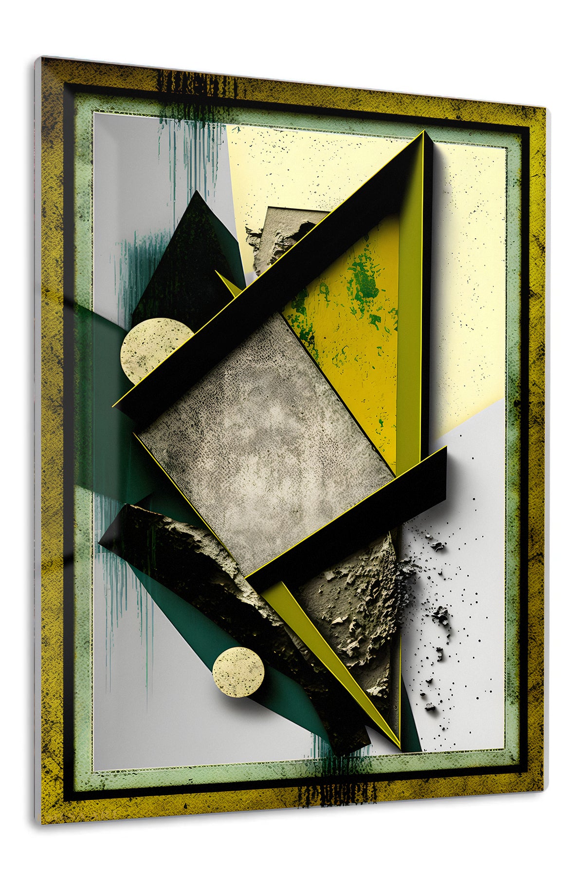 Golden Triangle Rhythm premium metal wall art – front view