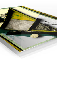 Golden Triangle Rhythm premium metal wall art – angled view