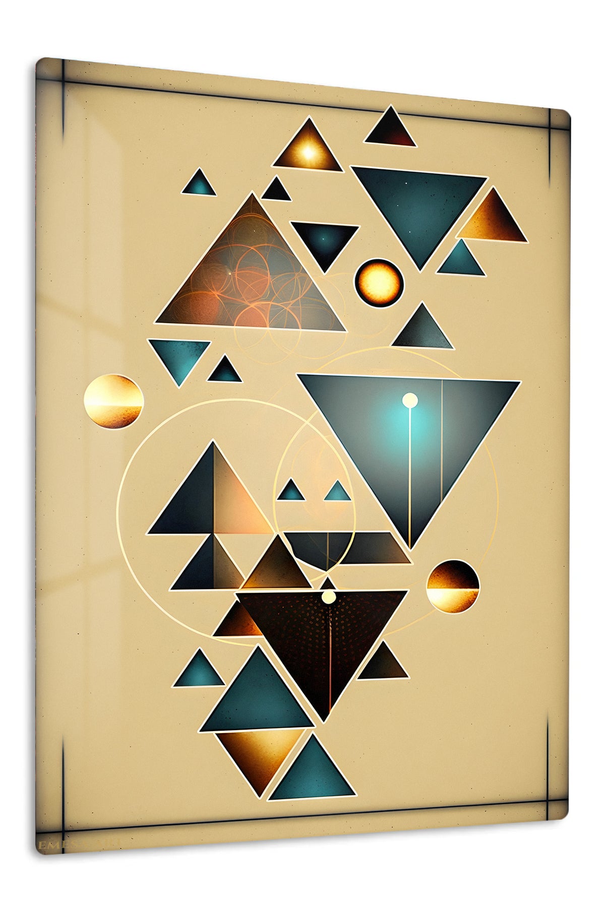 Faceted Portrait in Profile premium metal wall art – front view
