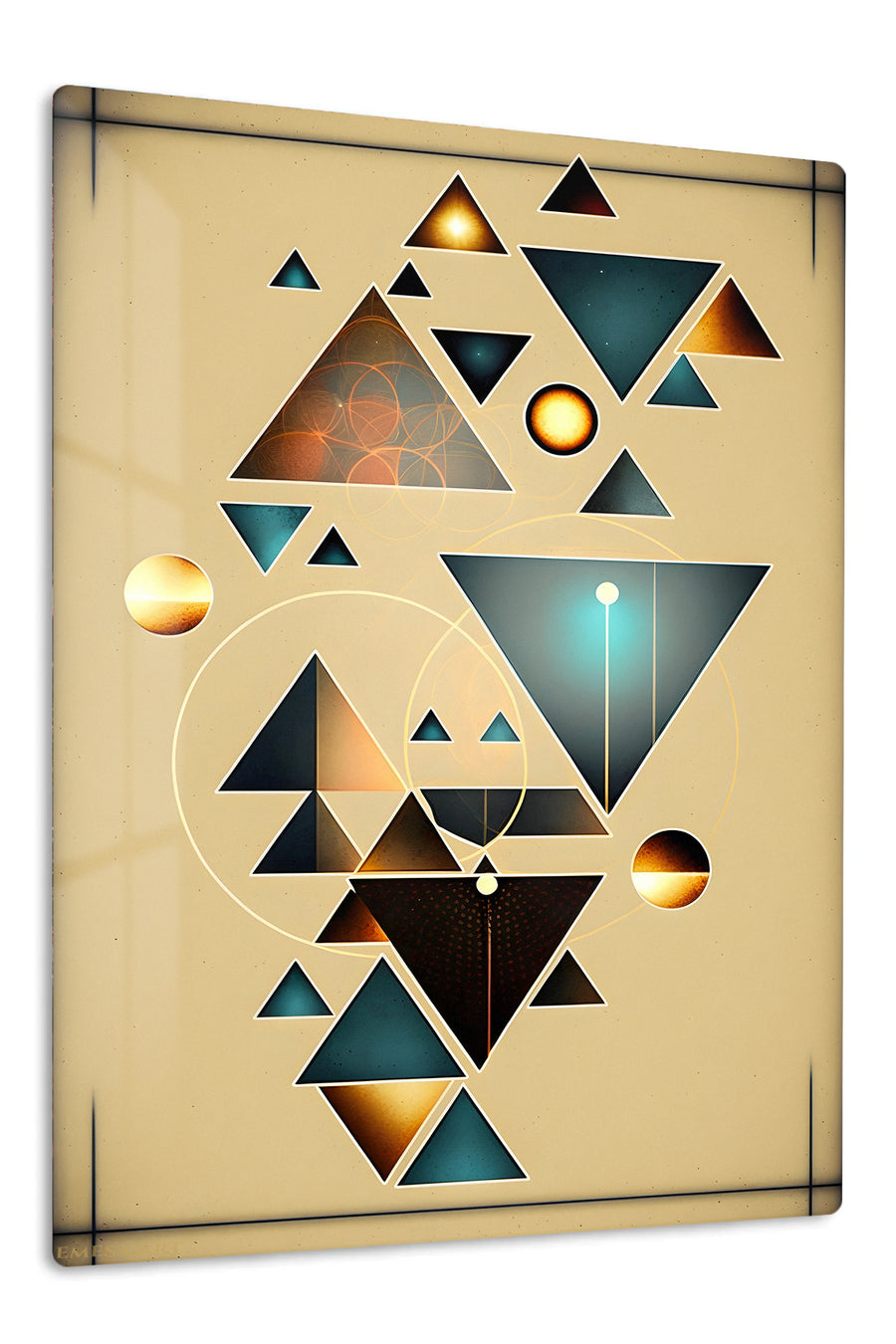 Faceted Portrait in Profile premium metal wall art – front view