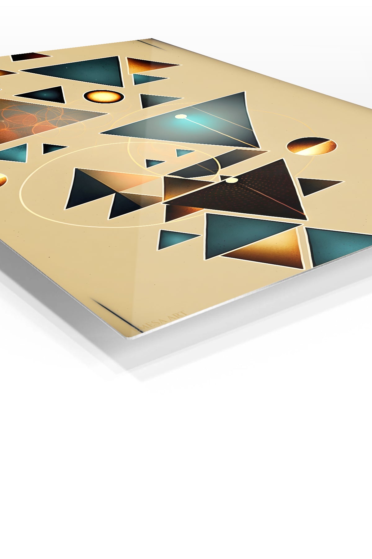 Faceted Portrait in Profile premium metal wall art – angled view