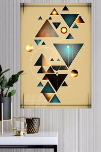 Faceted Portrait in Profile metal wall art displayed in a modern interior