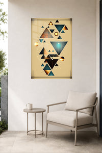 Faceted Portrait in Profile metal wall art displayed in a contemporary living space