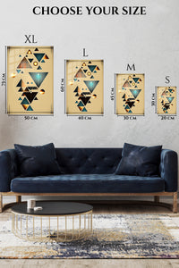 EMESA metal wall art size comparison guide for Faceted Portrait in Profile