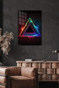 Teal Botanical Energy metal wall art displayed in a modern interior