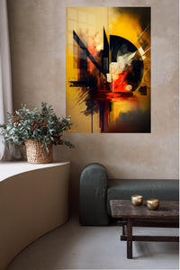 Eclipse Burst metal wall art displayed in a contemporary living space