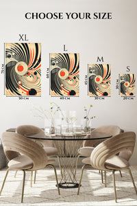 EMESA metal wall art size comparison guide for Monochrome Circle Grid